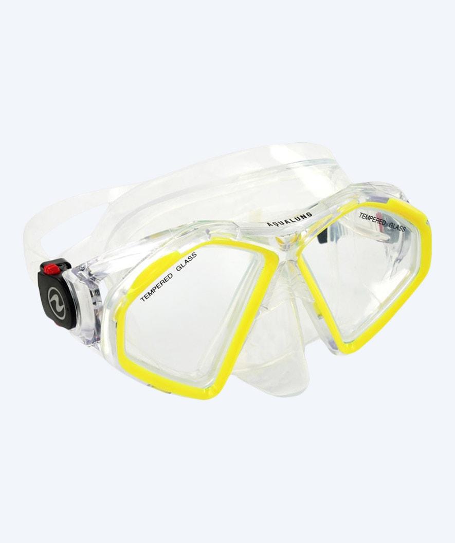 Aqualung Hawkeye dykmask för vuxna i klar/gul, enkel lins, silikonskirt
