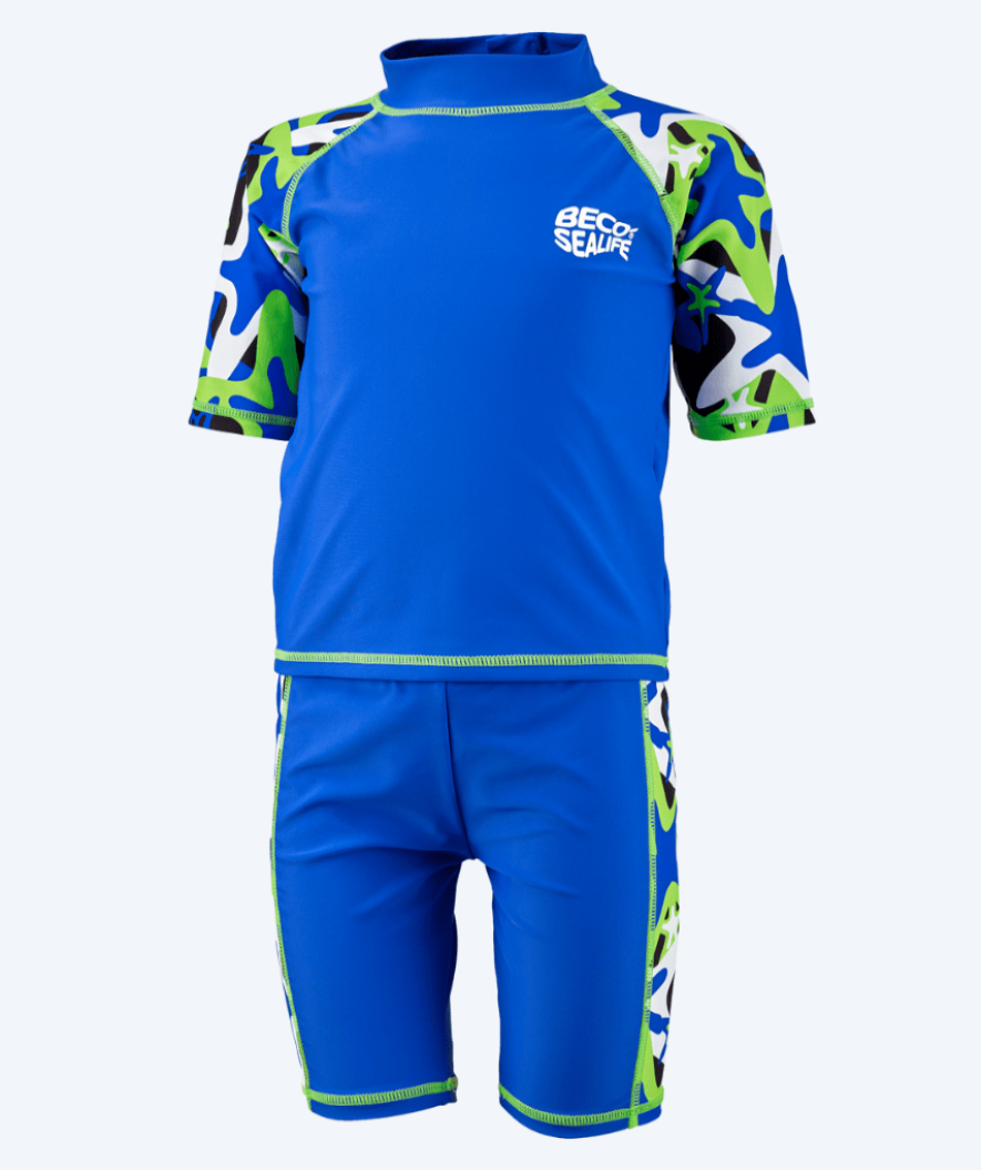 Beco Sealife Rashguard til børn i blå med havdyr-motiv