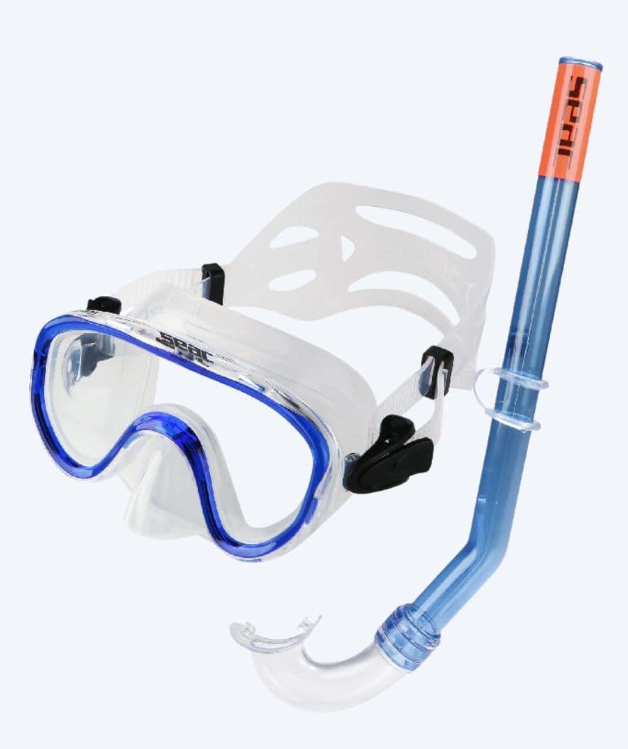 SEAC Combo Marina snorkelsæt til børn i blå, maske med hærdet glas og hypoallergenisk silikone