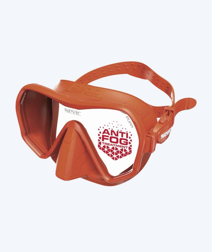 SEAC Pura dykmask för vuxna i orange, twin lens, silikonskirt