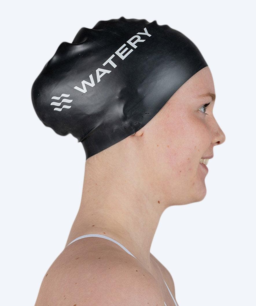 Watery Signature badmössa för långt hår i svart