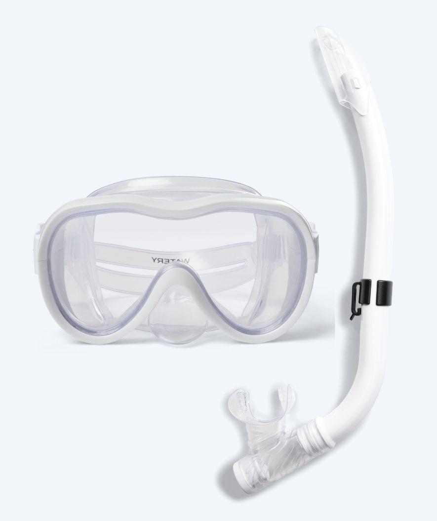Watery Combo Odine snorkelsæt til junior i hvid, maske og snorkel uden finner
