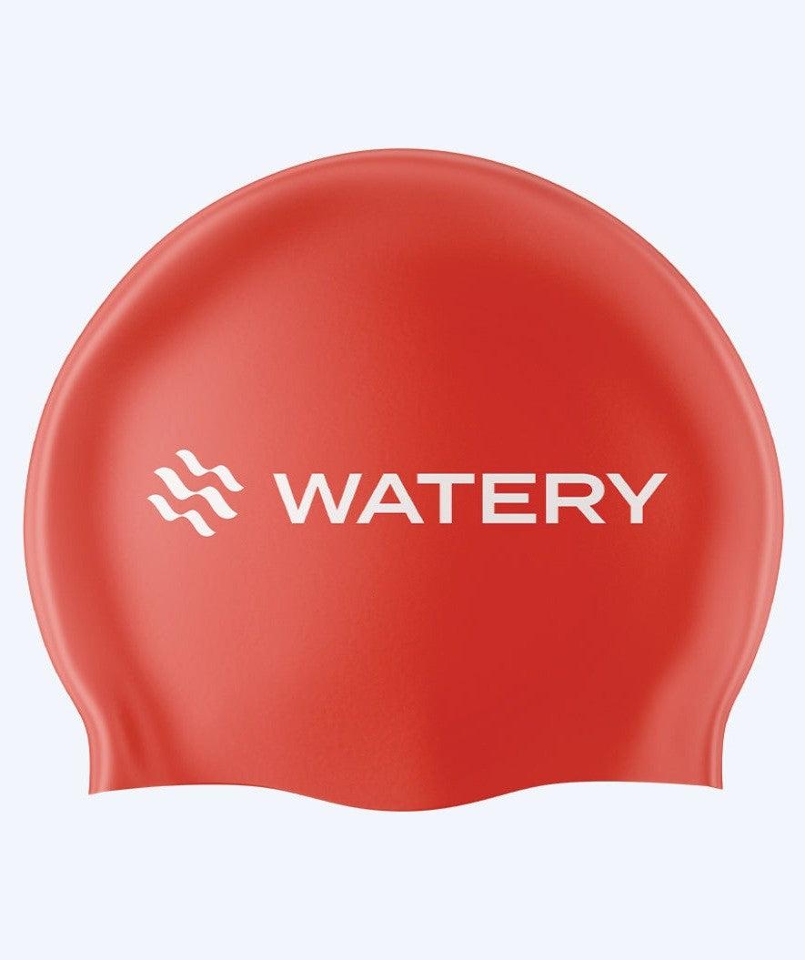 Watery Signature badehætte i rød latex
