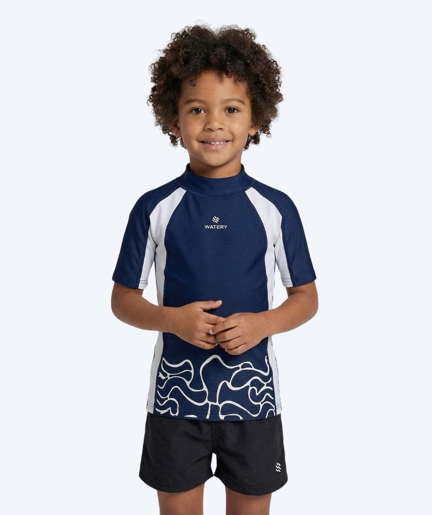 Watery Chilton kortärmad UV-rashguard för barn i mörkblå och vit