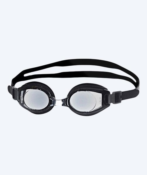 Primotec Optique långsynta simglasögon med styrka för vuxna, svart med smoke-lins